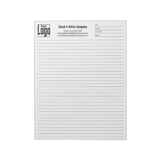 Firmenlogo Black College Rule Projektkennung Notizblock