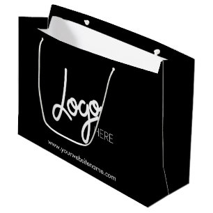 Firmenlogo Black Large Gift Bag Große Geschenktüte