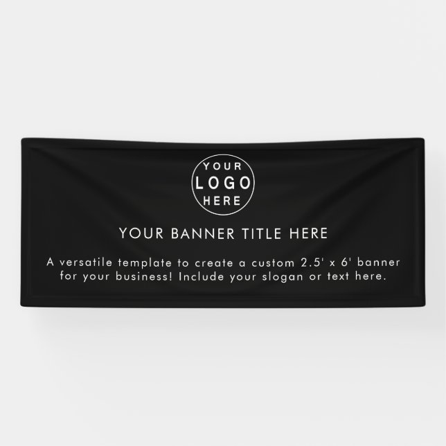 Firmenlogo | Black Modern Advertising 6' Banner (Horizontal)