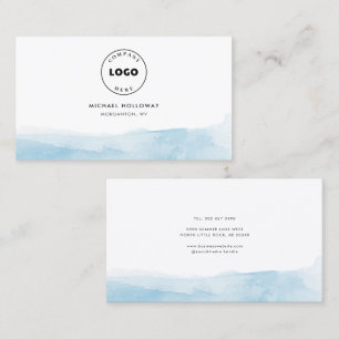 Firmenlogo Blau Ombre Modern Visitenkarte