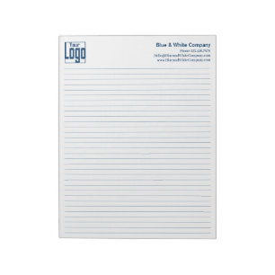 Firmenlogo Blaue Linien College Regel Notizblock