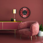 Firmenlogo Burgundy Black Name Slogan  Große Wanduhr<br><div class="desc">Einzigartig minimalistisch und dekorativ korrespondiert mit aktuellem Mode-Trend in der Wohngestaltung.
Sie können die Form und Farbe der Hand ändern.</div>