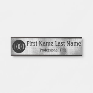 Firmenlogo Bürotürschild Silber Grau Türschild