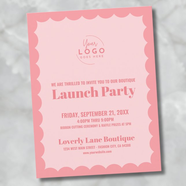 Firmenlogo Business Grand Opening Postkarte (Scallop Logo Business Grand Opening Postcard)