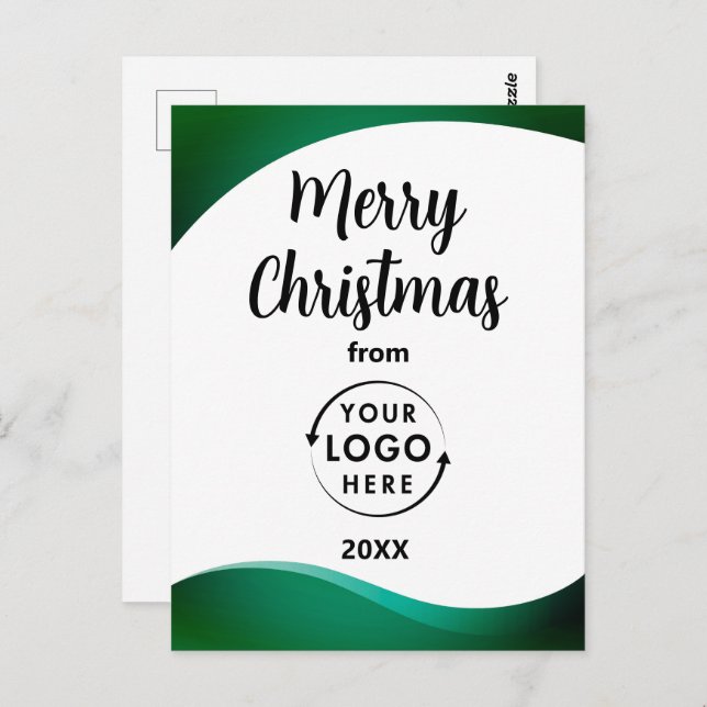 Firmenlogo Business Holiday Weihnachtspostkarte Postkarte (Vorne/Hinten)