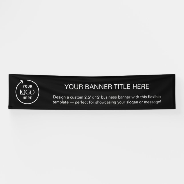 Firmenlogo | Business Modern Black 12' Banner (Horizontal)