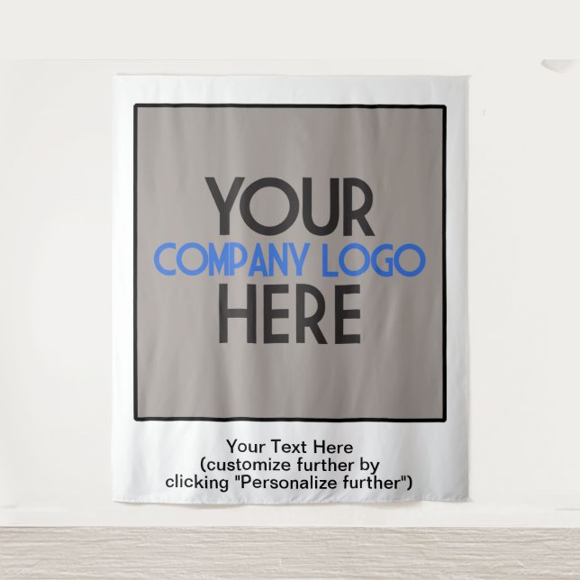 Firmenlogo Business Trade Show White Background Wandteppich (Vorderseite)