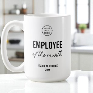 Firmenlogo Corporate Mitarbeiter des Monats Auszei Kaffeetasse
