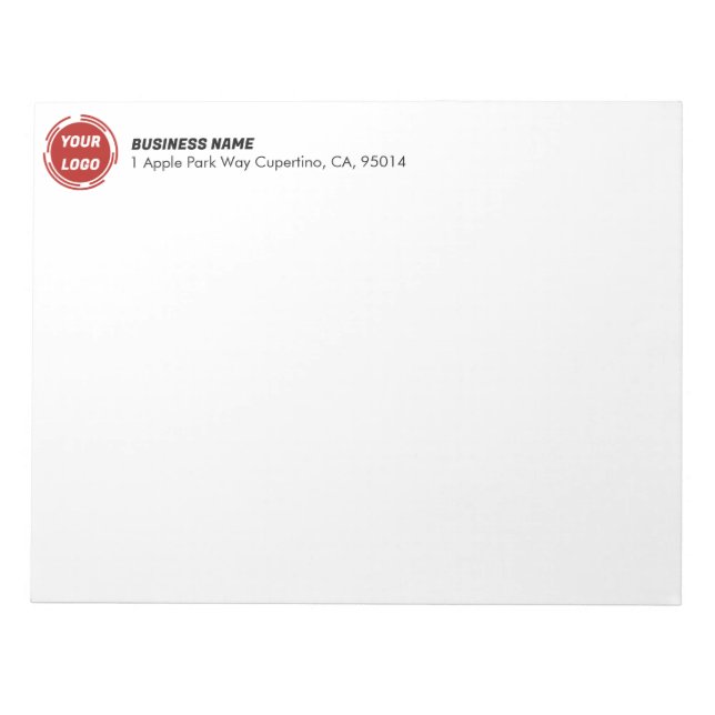 Firmenlogo CUSTOM 11" x 8,5" Notizblock (Vorderseite)
