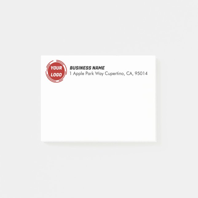 Firmenlogo CUSTOM 4"x3" Post-it Klebezettel (Vorderseite)