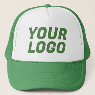 Firmenlogo CUSTOM Grün & Weiß Truckerkappe