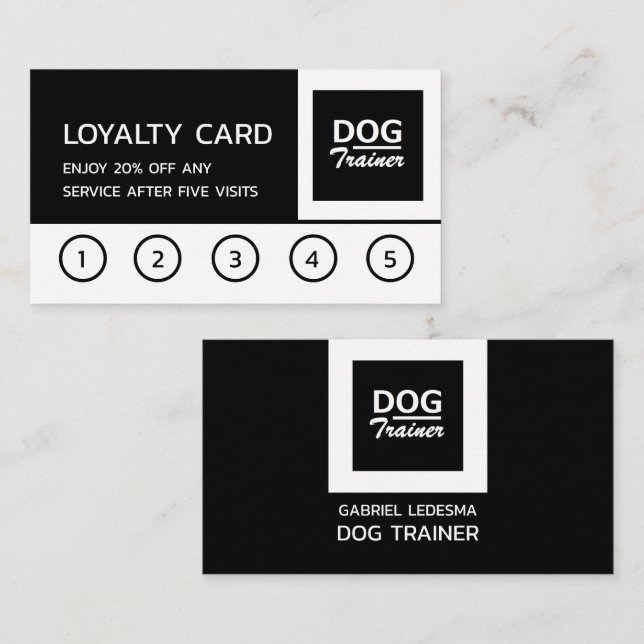 Firmenlogo, Dog Trainer Business Loyalitätskarte Treuekarte (Vorne/Hinten)