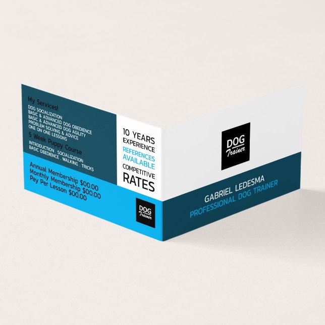 Firmenlogo, Dog Trainer im Detail Visitenkarten (Vorderseite)