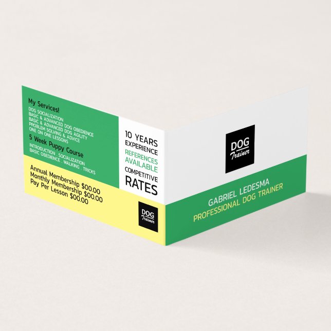 Firmenlogo, Dog Trainer im Detail Visitenkarten (Vorderseite)