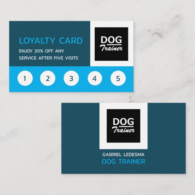 Firmenlogo, Dog Trainer Treuekarte (Vorne/Hinten)