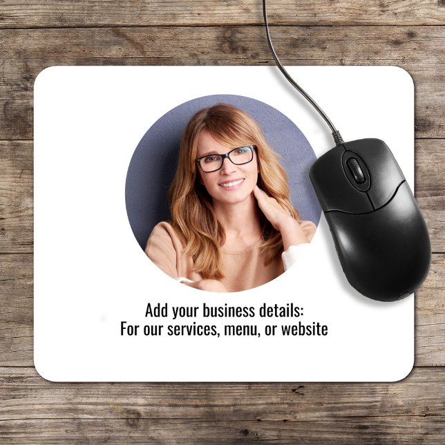 Firmenlogo Einfach Minimalistisch blau und weiß Mousepad (Simple business photo or logo mouse pad. )