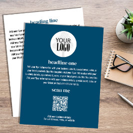 Firmenlogo Einfach Minimalistischer blauer Flyer