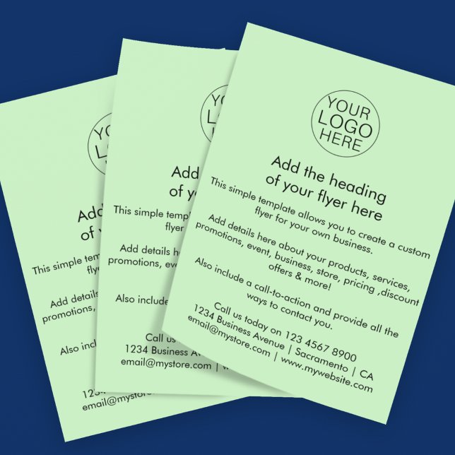 Firmenlogo | Einfache hellgrüne Benutzerdefiniert Flyer (Von Creator hochgeladen)