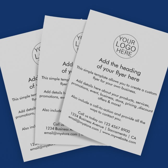 Firmenlogo | Einfache Schwarz-Grau-Anwendung Flyer (Von Creator hochgeladen)