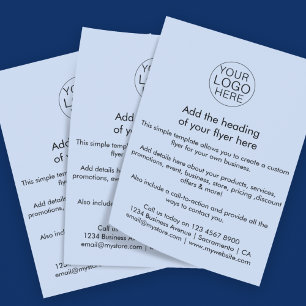 Firmenlogo Einfaches hellblaues Custom Flyer