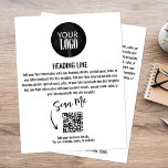 Firmenlogo Einfaches Minimalistisches Flyer<br><div class="desc">Dieses Design verfügt über einen Business-Flyer,  können Sie Ihr Logo,  sowie Ihren URL QR-Code,  mit einem einfachen minimalistischen,  modernen,  schwarz-weiß Stil mit einem eleganten,  erstellen Sie Ihre eigene Vorlage,  perfekt für jedes kleine Unternehmen.</div>