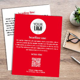 Firmenlogo Einfaches Minimalistisches Rotes Flyer
