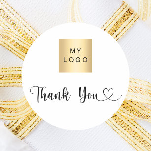 Firmenlogo - Farbe danke Runder Aufkleber