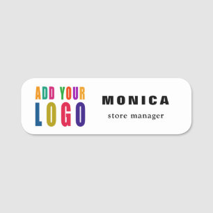 Firmenlogo Firmenname und Firmenbezeichnung Namensschild