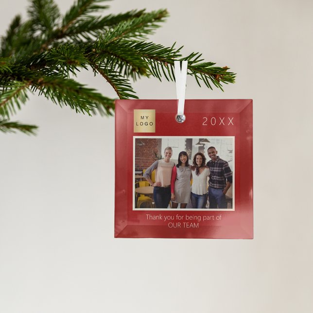 Firmenlogo Foto Danke Rot Ornament Aus Glas (Von Creator hochgeladen)