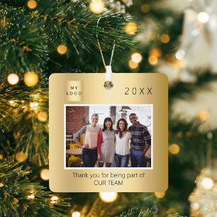 Firmenlogo Foto Dankeschön Weihnachten Ornament Aus Metall