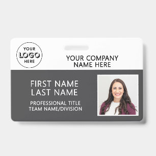 Firmenlogo Foto ID Barcode Grau Name Ausweis