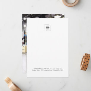 Firmenlogo   Foto Modern Minimalistisch Weiß Mitteilungskarte