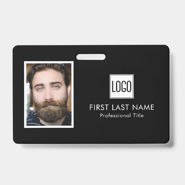 Firmenlogo | Foto Name Strichcode Mitarbeiter Ausweis (Vorderseite)