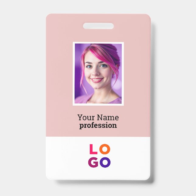 Firmenlogo, Foto, Qr-Code, Name-ID Ausweis (Vorderseite)