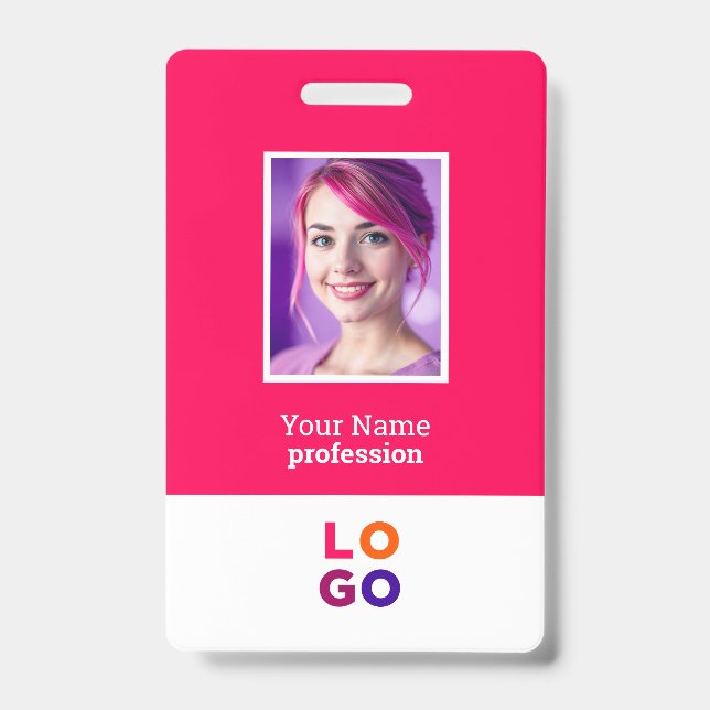 Firmenlogo, Foto, Qr-Code, Name-ID Ausweis (Vorderseite)