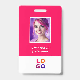 Firmenlogo, Foto, Qr-Code, Name-ID Ausweis