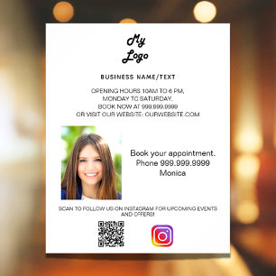 Firmenlogo Foto qr Codeinstagramm weiß Flyer