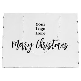 Firmenlogo Frohe Weihnachtsschrift Schwarz & Weiß Große Geschenktüte
