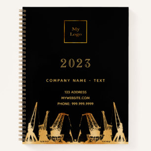 Firmenlogo für Krane aus schwarzem Gold 2026 Notizbuch