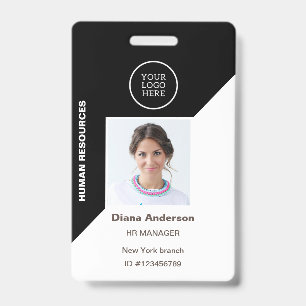 Firmenlogo für Mitarbeiterfoto-ID Schwarz Sicherhe Ausweis