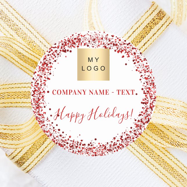 Firmenlogo für weiße Glitzer Runder Aufkleber (Von Creator hochgeladen)