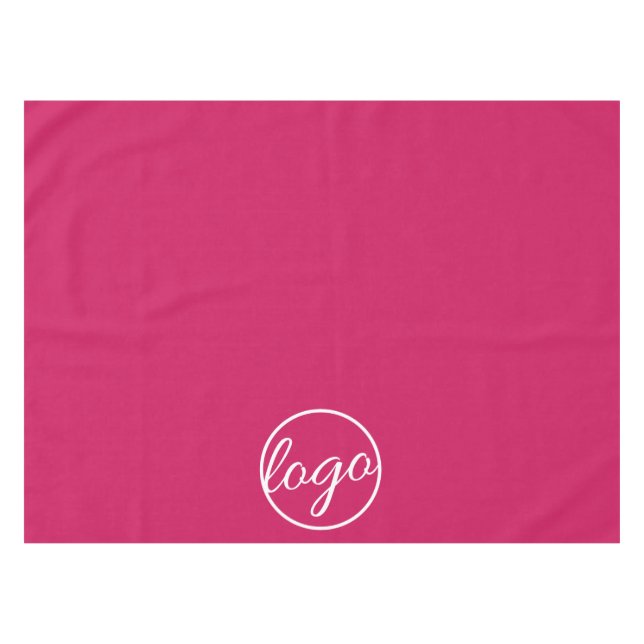 Firmenlogo Fuschia Hot Pink auf der Custom Trade S Tischdecke (Vorderseite (Horizontal))