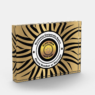 Firmenlogo Gold Black Personalization Fotoblock