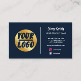 Firmenlogo gold blau Retro oder Farbe  Visitenkarte