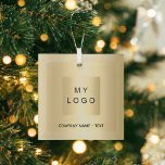 Firmenlogo Gold Weihnachten Ornament Aus Glas<br><div class="desc">Ein stilvolles Imitat mit goldenem Hintergrund. Personalisieren und fügen Sie Ihr Unternehmen,  Firmenlogo und einen Text. Wenn Sie die Datei ohne Text gewollt haben,  löschen Sie sie mit der Backspace-Taste.</div>