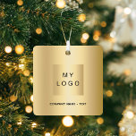 Firmenlogo Gold Weihnachten Ornament Aus Metall<br><div class="desc">Ein stilvolles Imitat mit goldenem Hintergrund. Personalisieren und fügen Sie Ihr Unternehmen,  Firmenlogo und einen Text. Wenn Sie die Datei ohne Text gewollt haben,  löschen Sie sie mit der Backspace-Taste.</div>