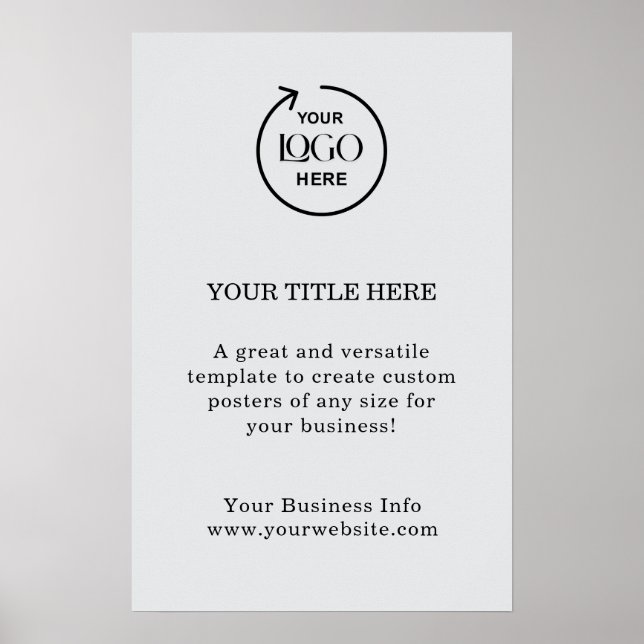 Firmenlogo | Graue Minimalistische Moderne einfach Poster (Vorne)