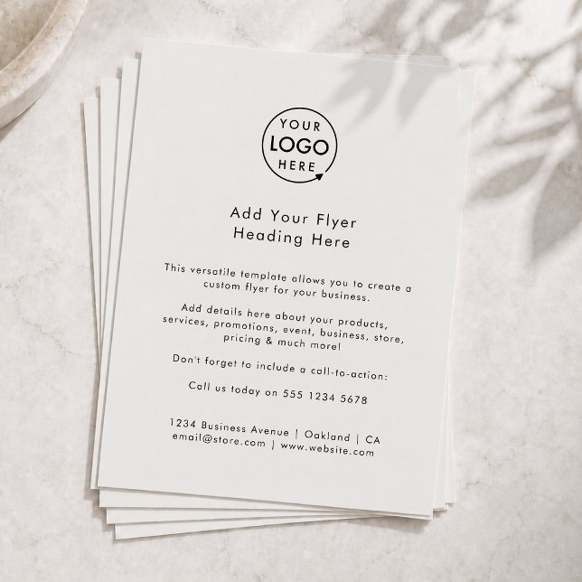 Firmenlogo | Graues modernes Minimalistisches Mark Flyer (Modern minimal versitile gray flyer template by Guava - clean, sleek, and fully customizable)