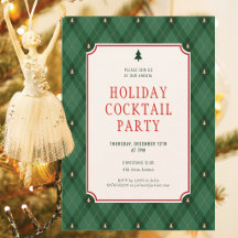 Firmenlogo Grün Gold Kariert Weihnachtscocktail