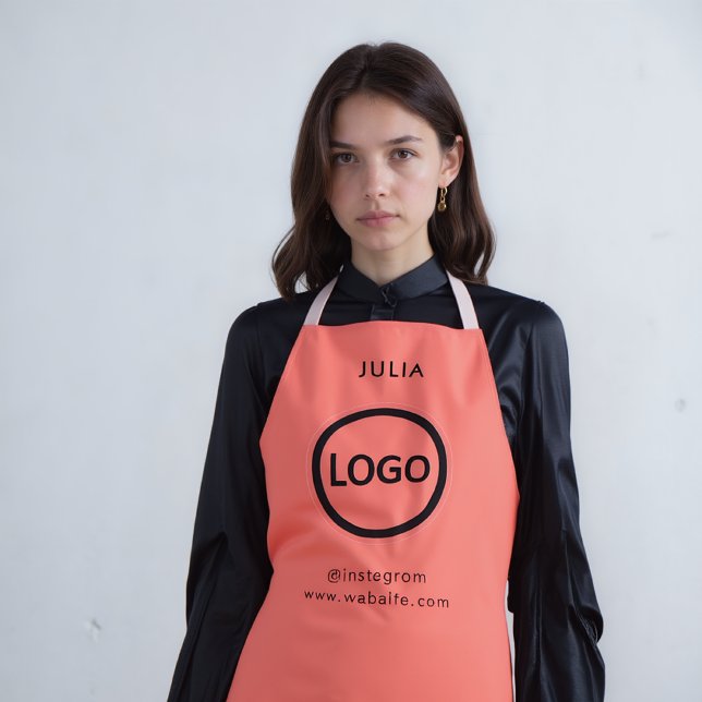 Firmenlogo Helle Red Employee Name Apr Schürze (Von Creator hochgeladen)